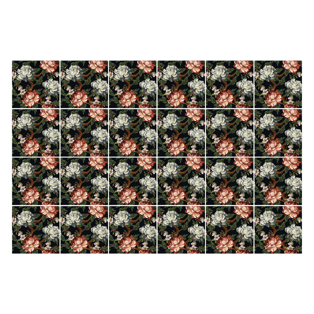 Konyha csempe matrica Virágmotívum a bozótban