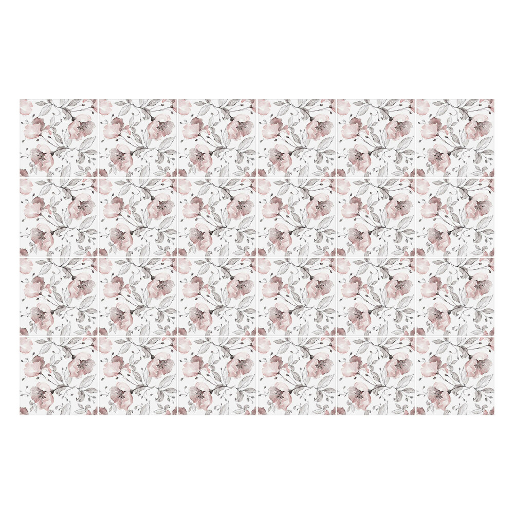 Csempe dekor matrica Virágmotívum levelekkel