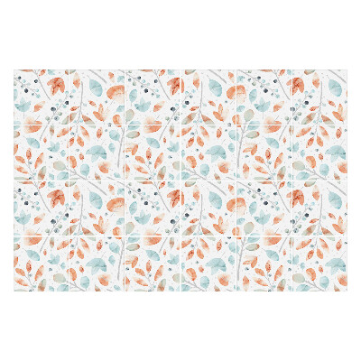 Fali csempe matrica Virágos levélmotívumok