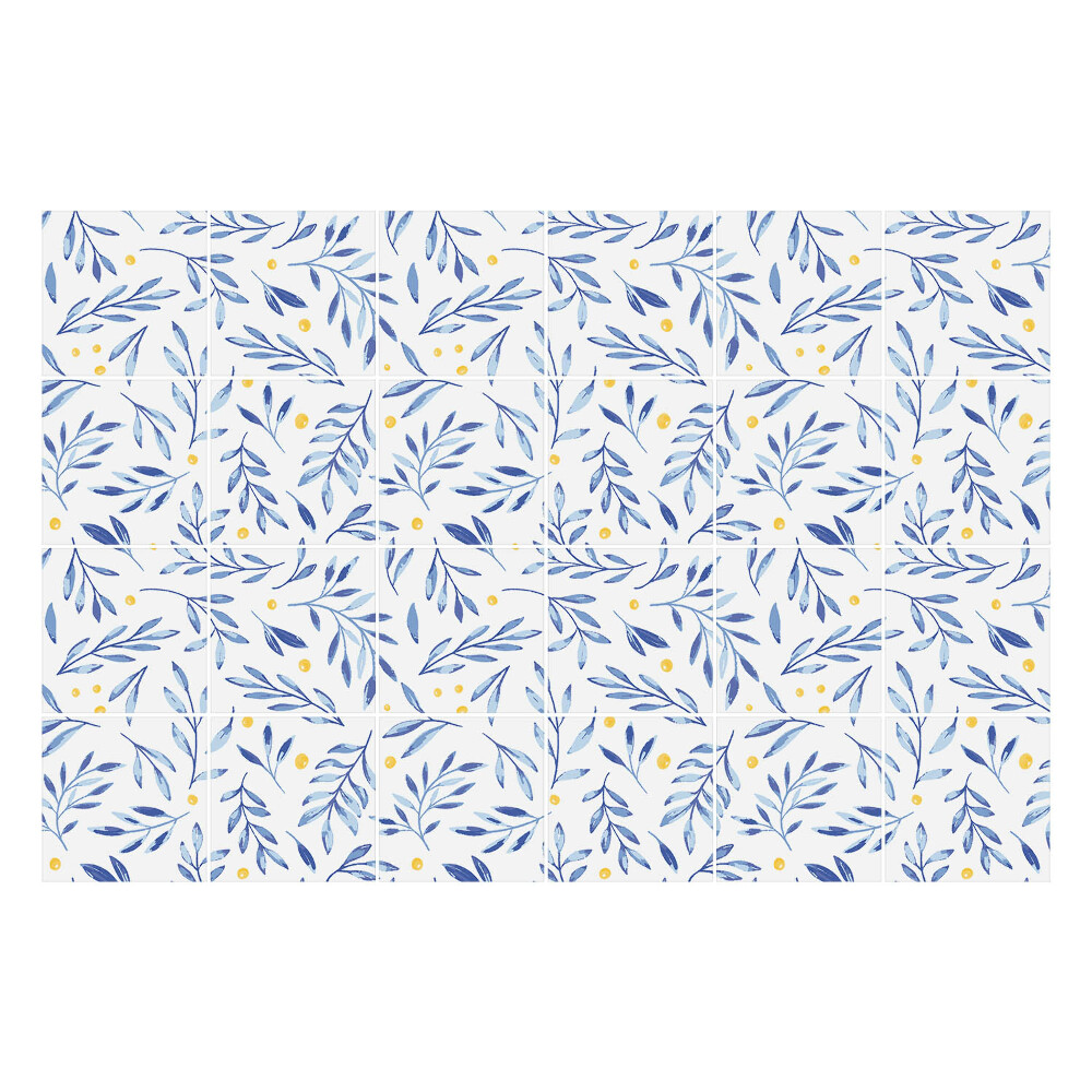 Konyha csempe matrica Finom levelek díszítéssel