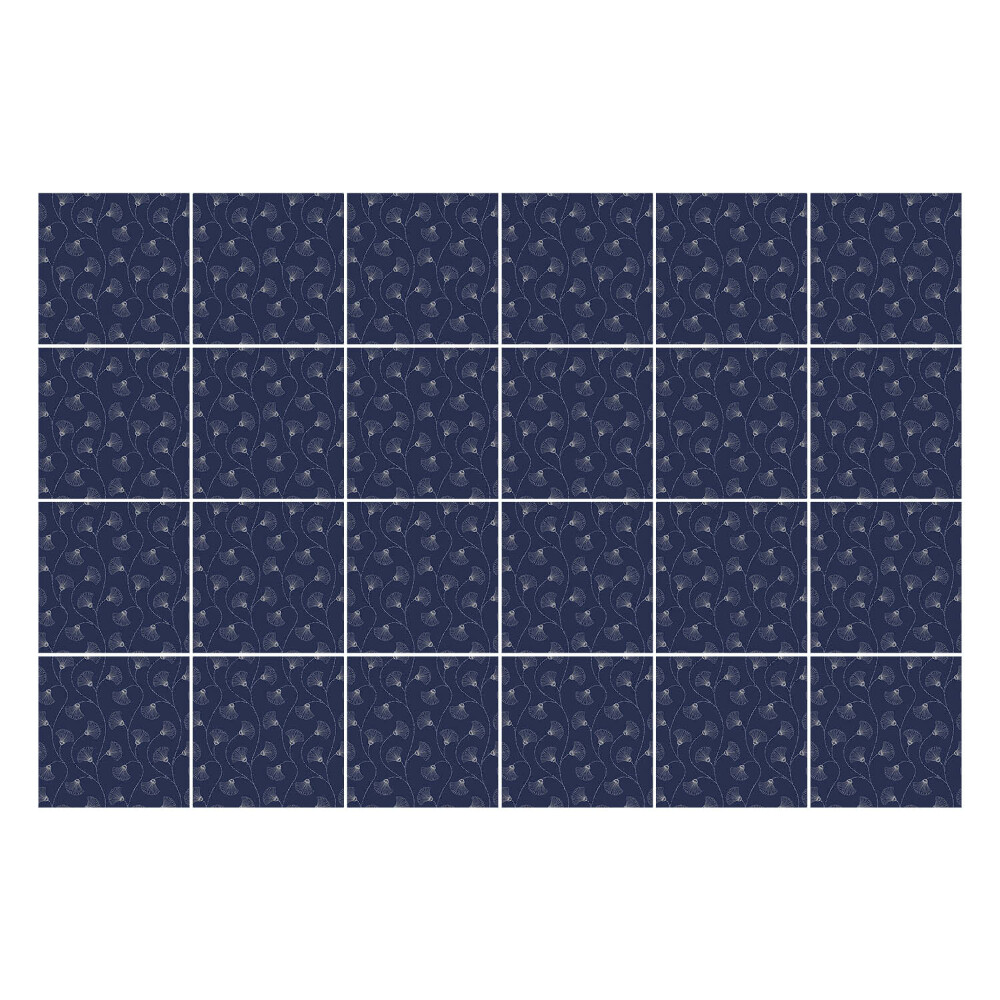 Konyha csempe matrica Hullámok levelekkel