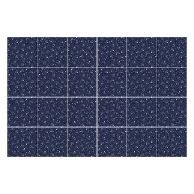 Konyha csempe matrica Hullámok levelekkel