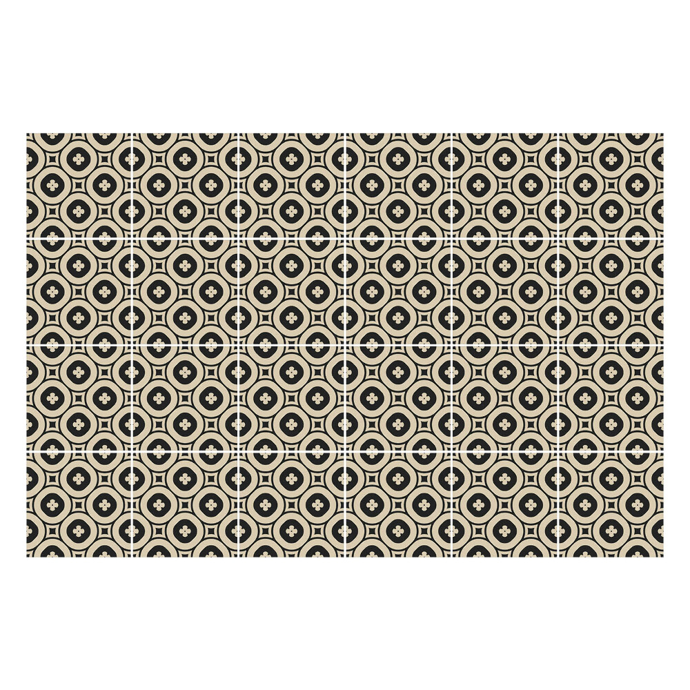 Fali csempe matrica Körök virágokkal