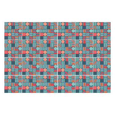 Konyha csempe matrica Retro geometrikus minta