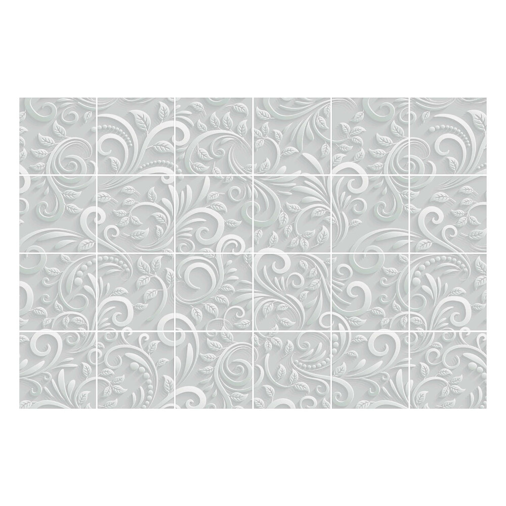 Fali csempe matrica Elegáns levelek és spirálok