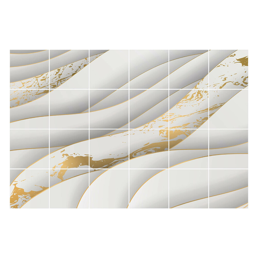 Fali csempe matrica Hullámok finom díszítéssel