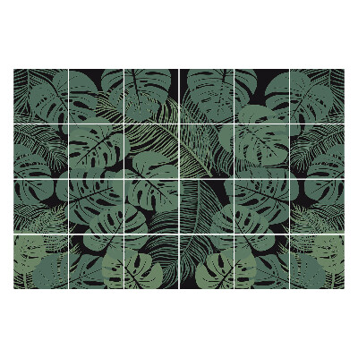 Fali csempe matrica Trópusi levelek a bozótosban