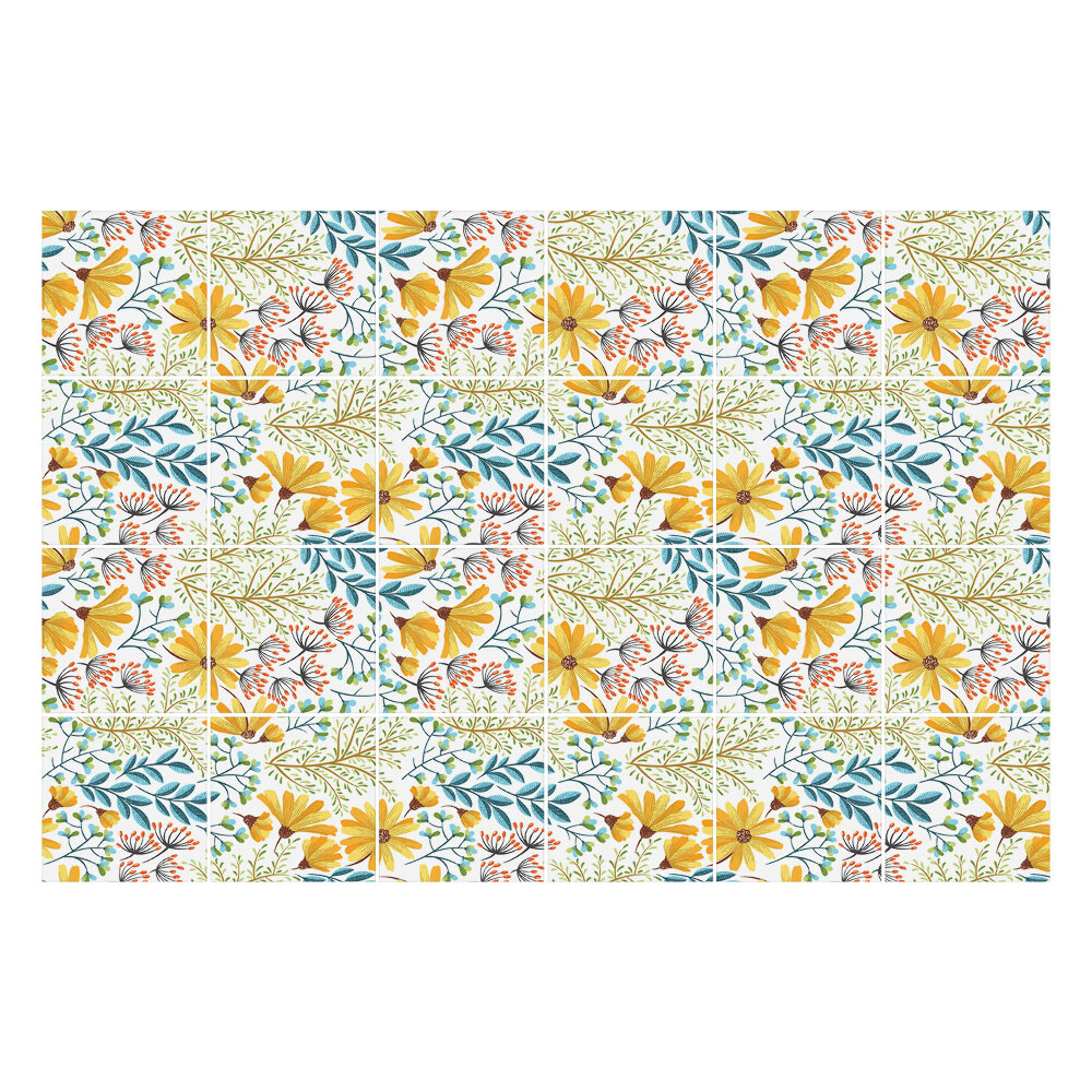 Konyha csempe matrica Virágos növényi motívum