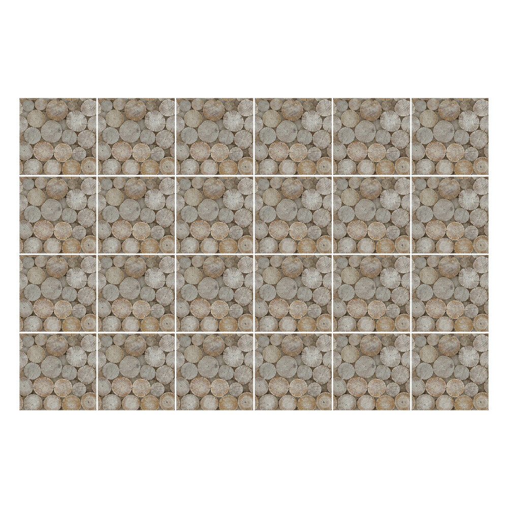 Fali csempe matrica Kerek fatörzsek