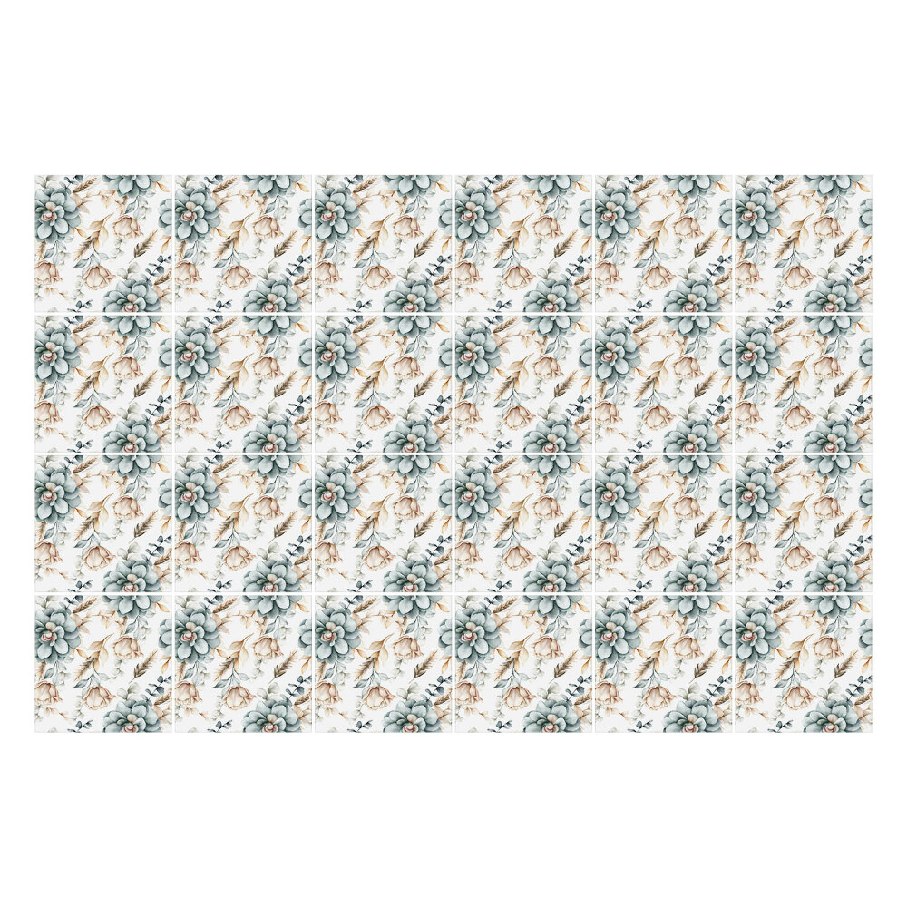 Csempe dekor matrica Virágmotívum levelekkel