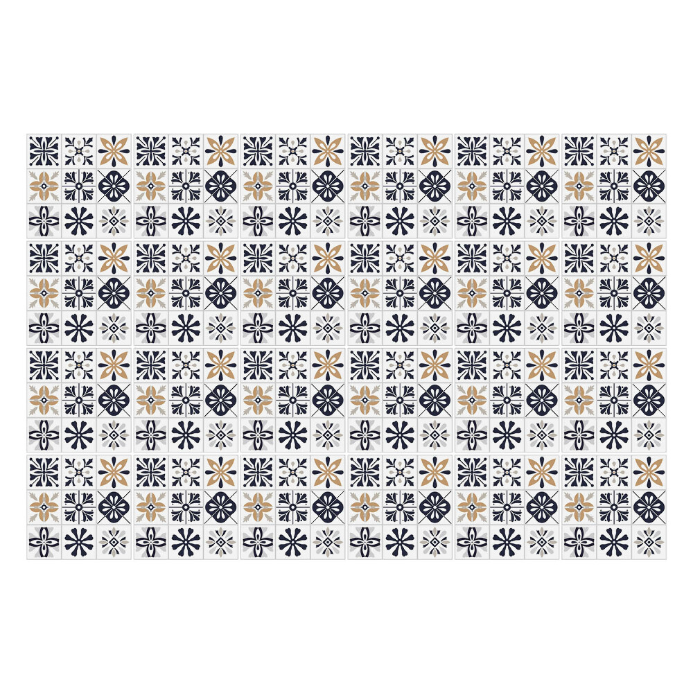 Fali csempe matrica Geometrikus virágok és körök