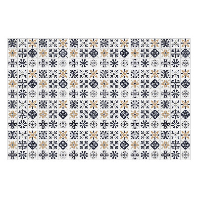 Fali csempe matrica Geometrikus virágok és körök