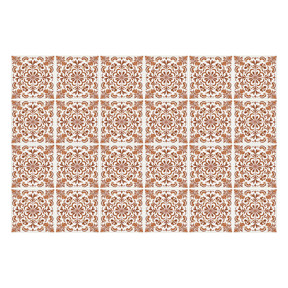 Konyha csempe matrica Elegáns díszek négyzetekben