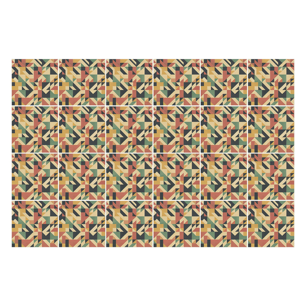 Konyha csempe matrica Vintage geometrikus minta