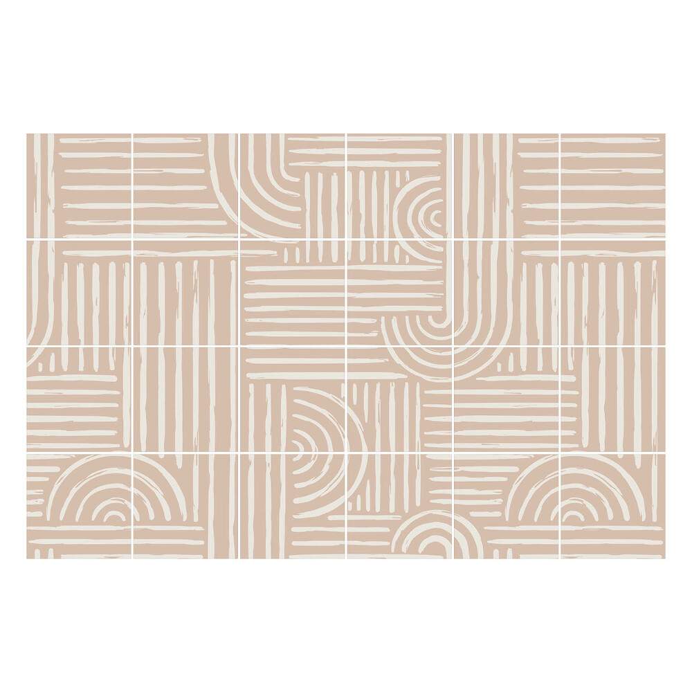 Fali csempe matrica Bohém vonalak és félkörök