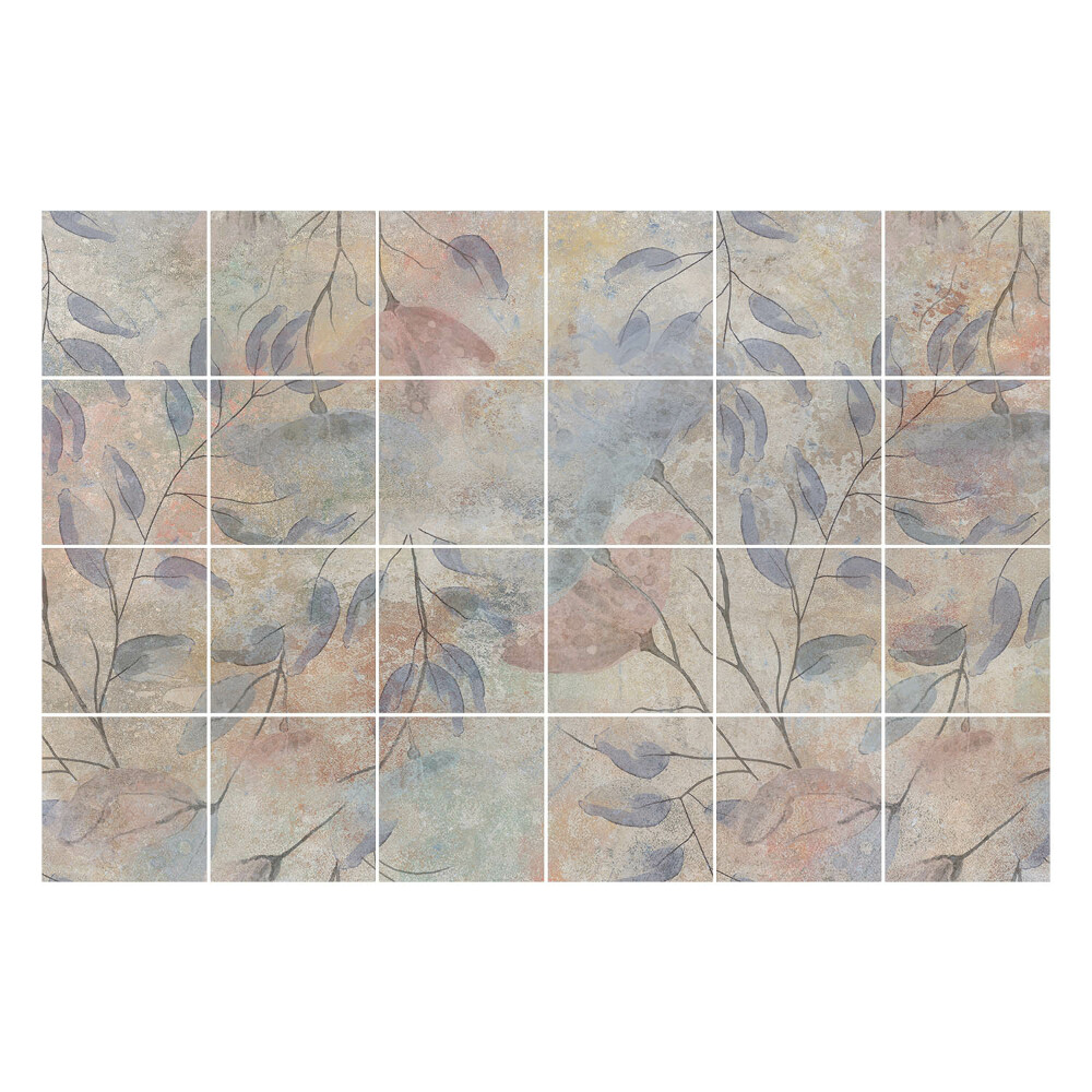 Fali csempe matrica Finom levelek a háttérben