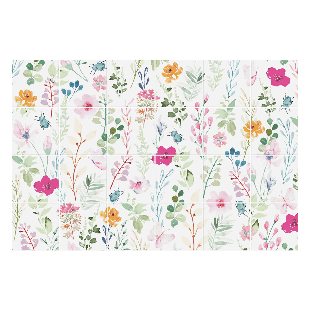 Konyha csempe matrica Virágos rét