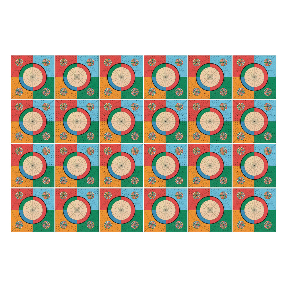 Konyha csempe matrica Színes retró csempék