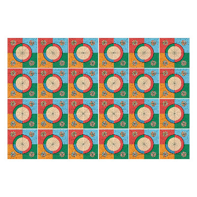 Konyha csempe matrica Színes retró csempék