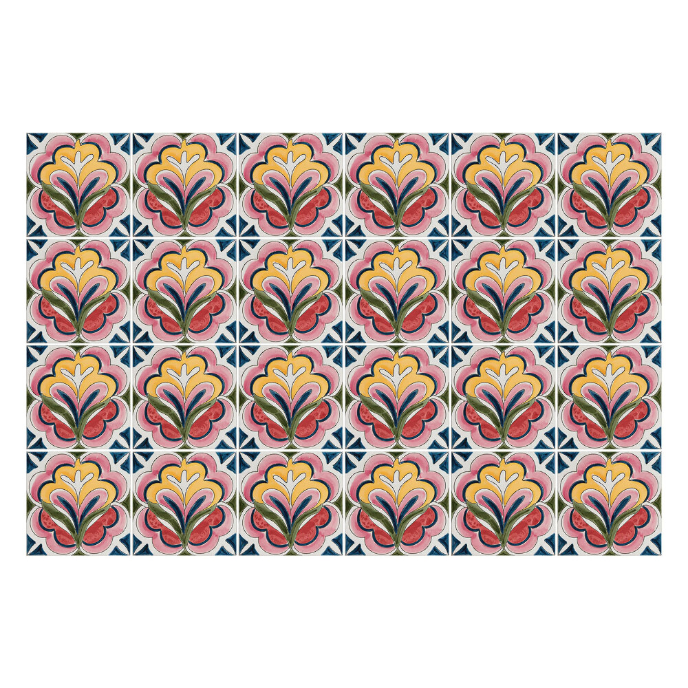 Csempe dekor matrica Virágmotívumok a kompozícióban