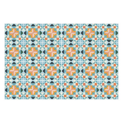 Konyha csempe matrica Geometrikus virágok hálóban