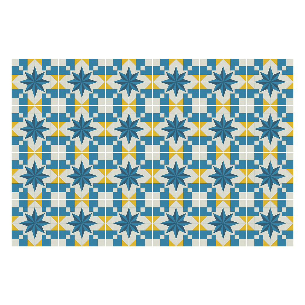 Fali csempe matrica Szimmetrikus csillagok és négyzetek