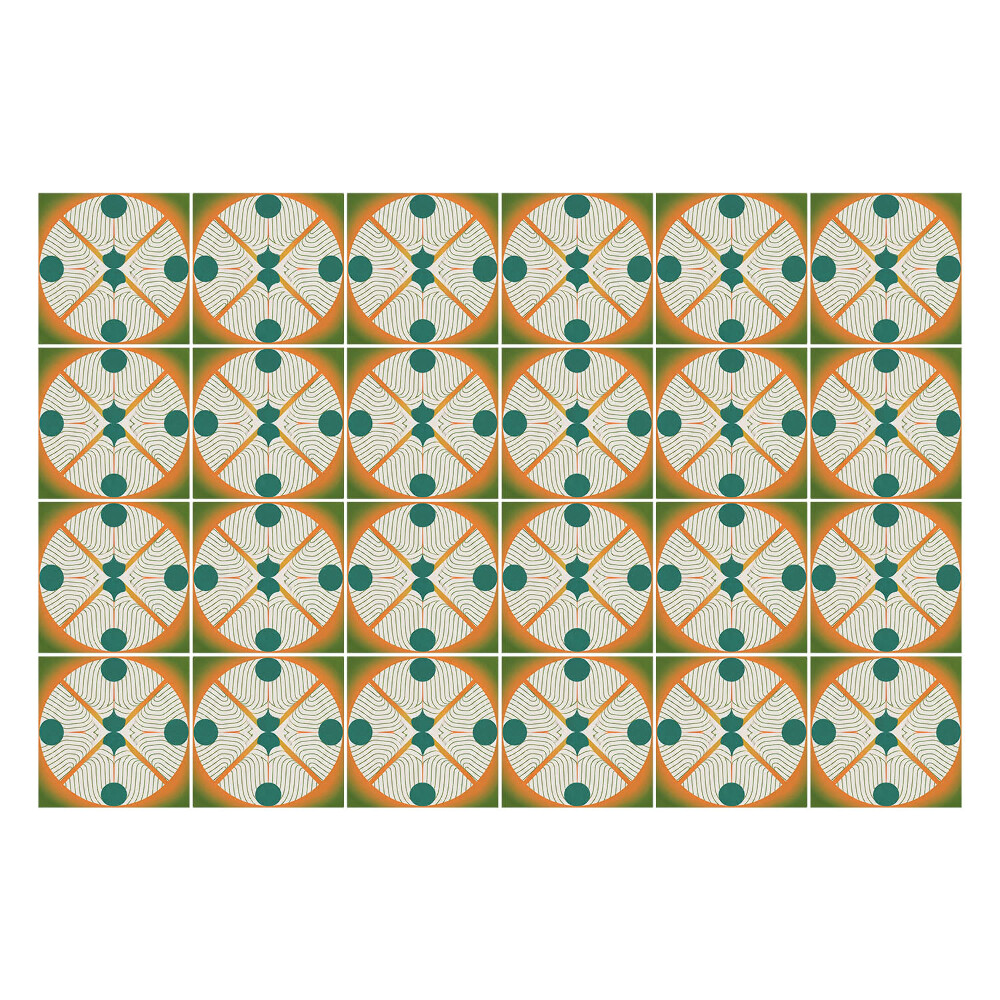 Csempe dekor matrica Körök sugarakkal