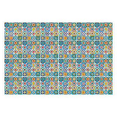 Konyha csempe matrica Virágos mozaikok az elrendezésben