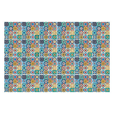 Fali csempe matrica Színes, geometrikus négyzetek