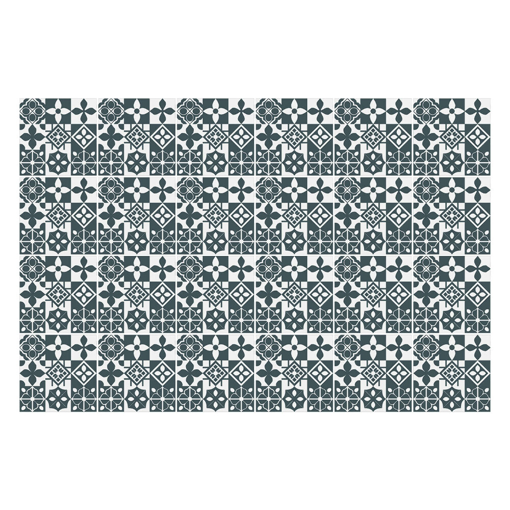 Konyha csempe matrica Geometrikus virágmotívumok