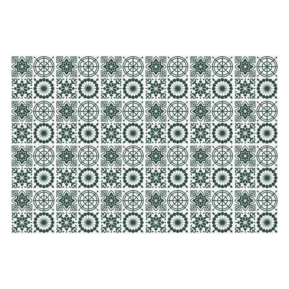 Konyha csempe matrica Geometrikus virágok és körök