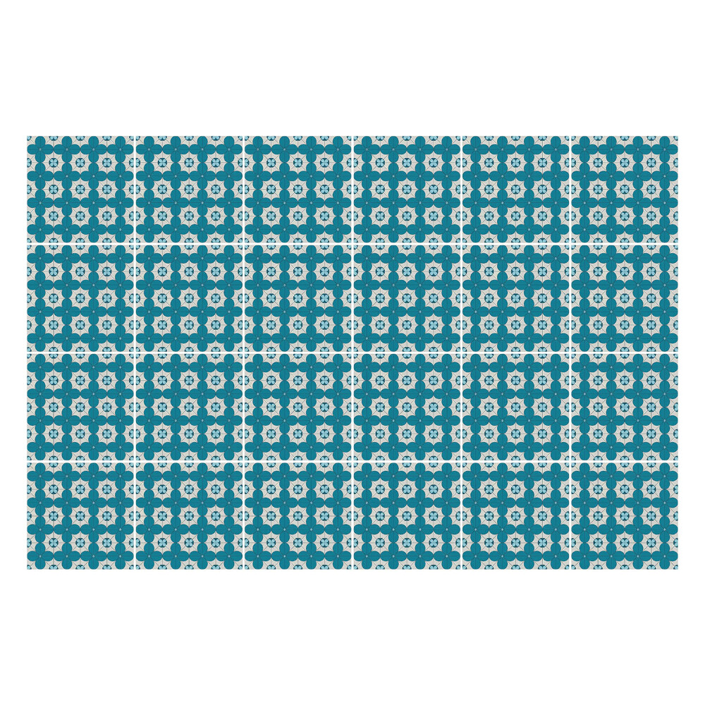 Konyha csempe matrica Geometrikus virágok hálóban