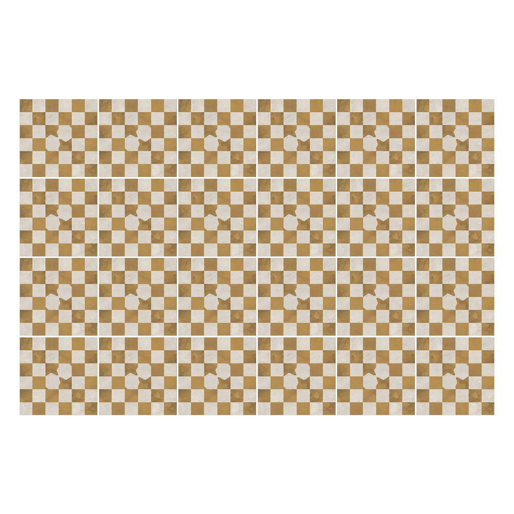 Csempe dekor matrica Sakktábla virágmotívummal