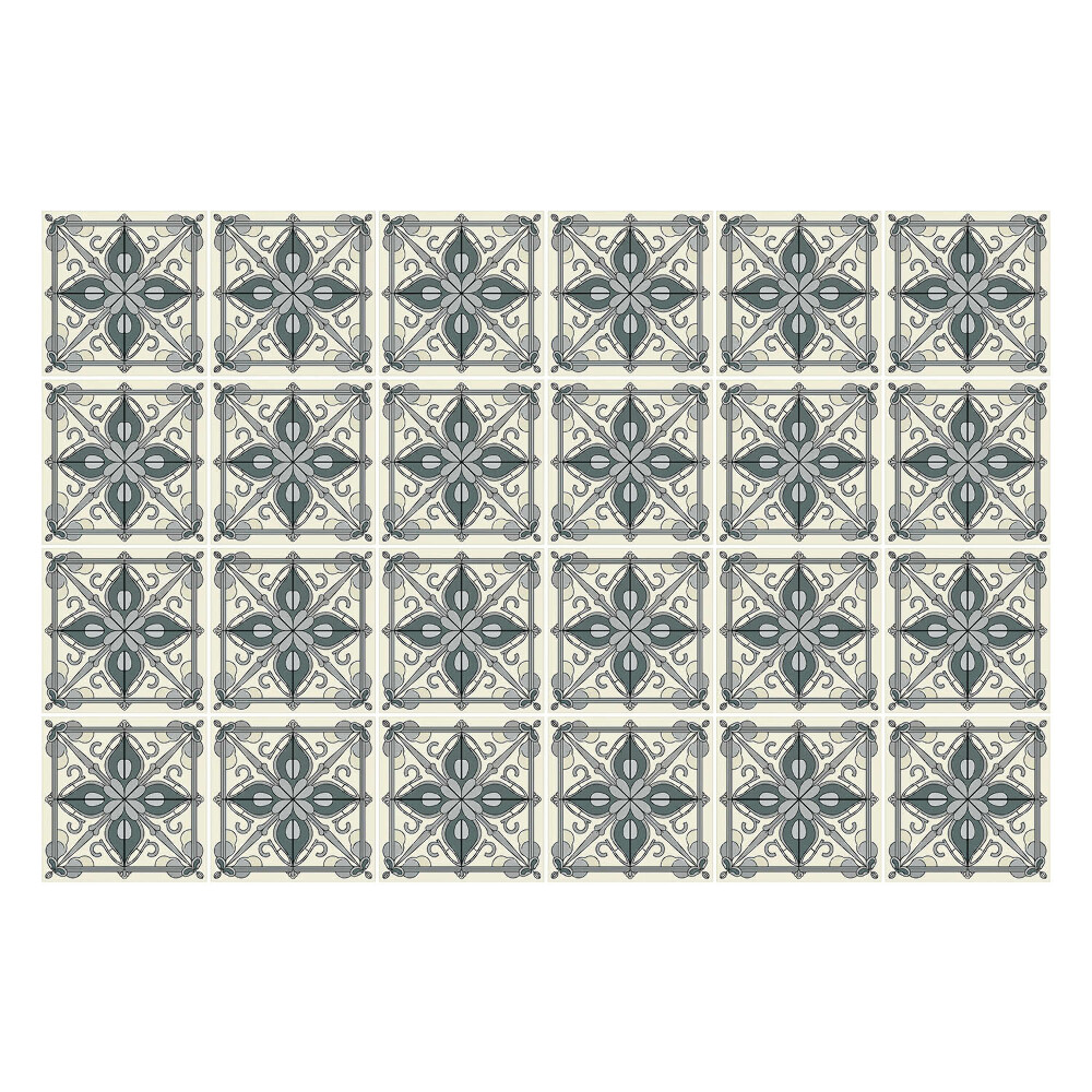 Fali csempe matrica Virágdíszek hálóban