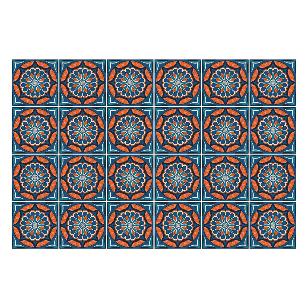 Fali csempe matrica Virágos körök