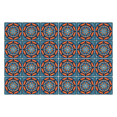 Fali csempe matrica Virágos körök