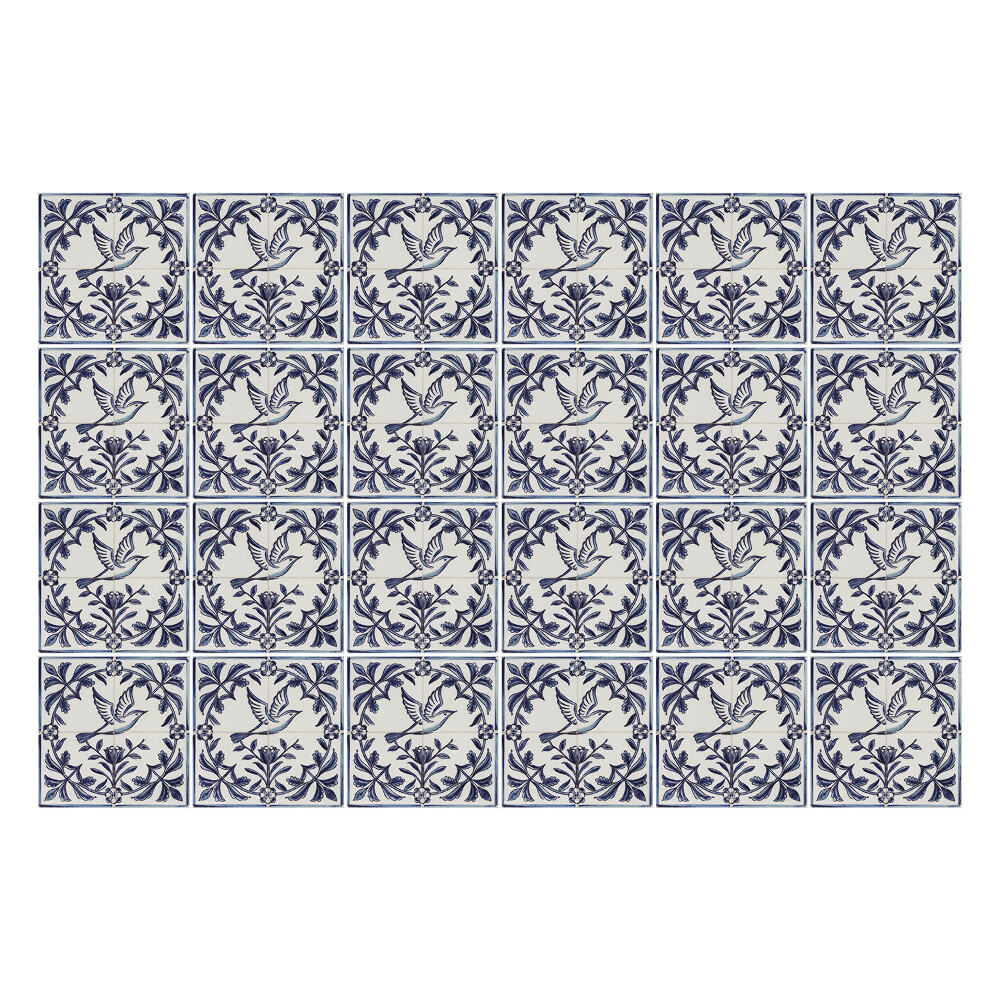 Fali csempe matrica Madarak a növényzet között