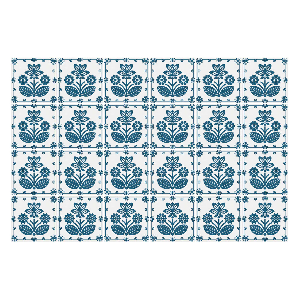 Konyha csempe matrica Spanyol csempék virágokkal