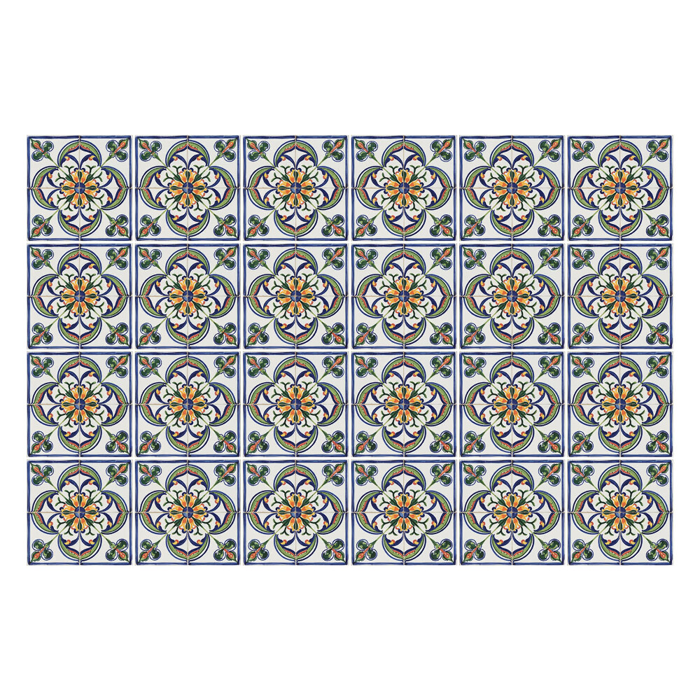 Konyha csempe matrica Virágdíszek az elrendezésben