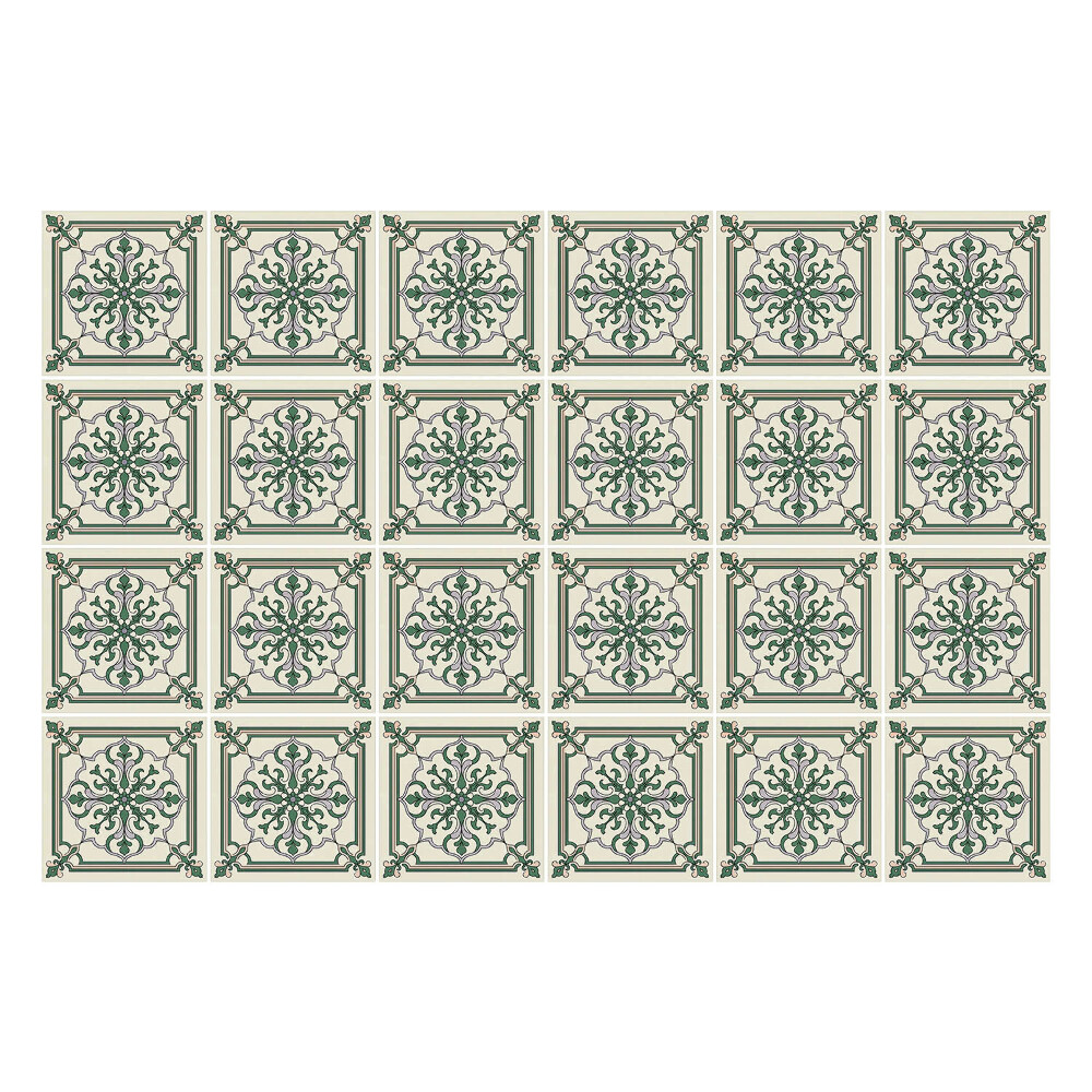 Konyha csempe matrica Virágdíszek a keretben