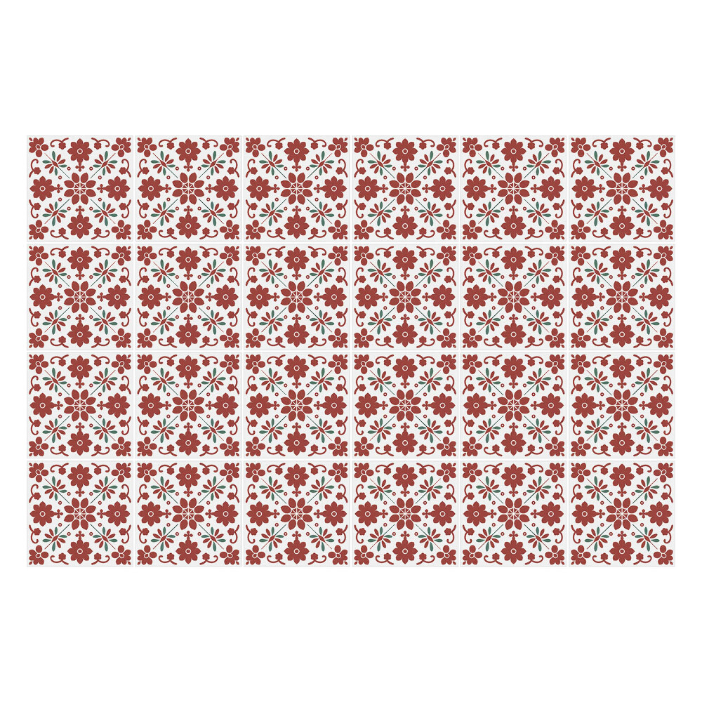 Konyha csempe matrica Folklór - virágok és levelek