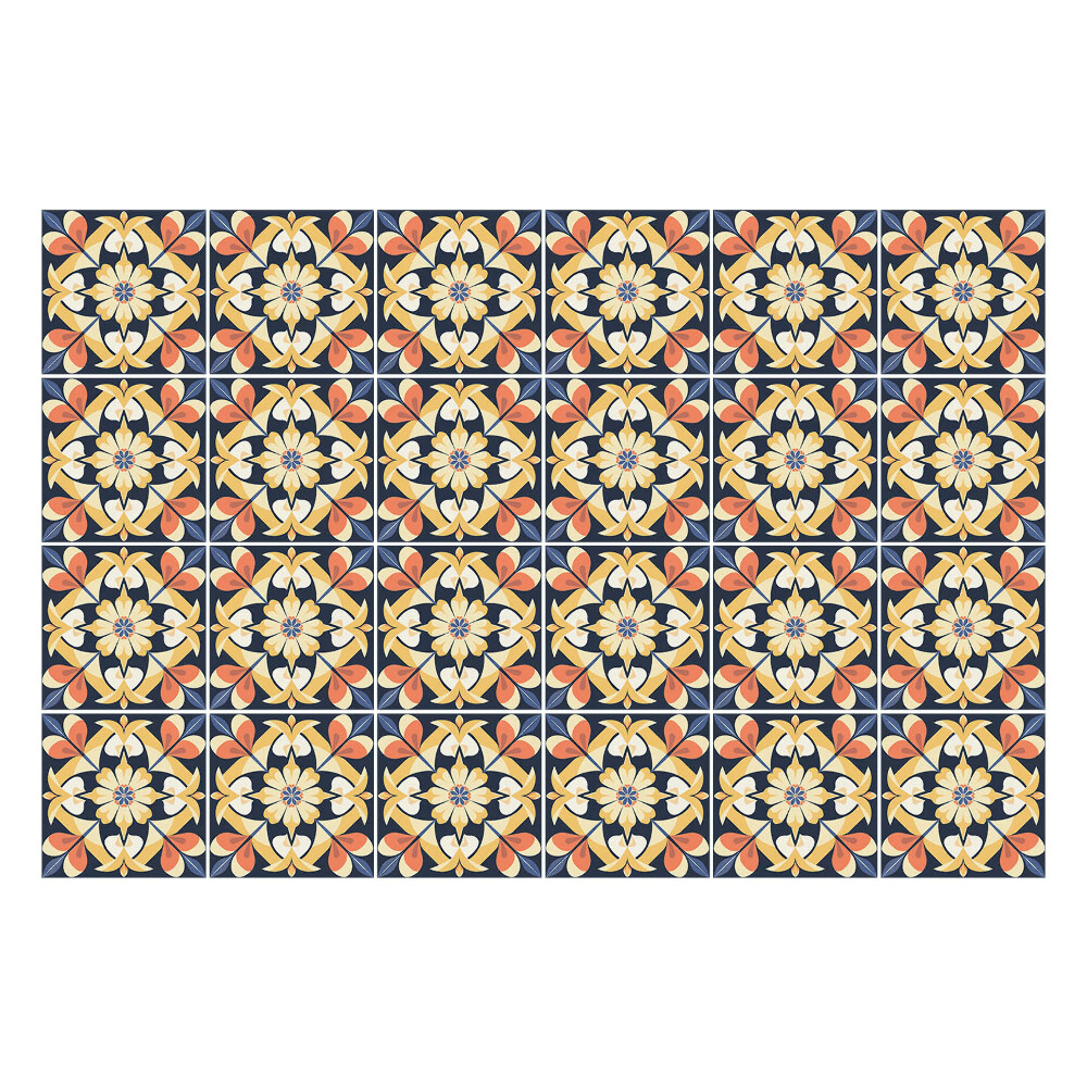 Konyha csempe matrica Virágmotívumok hálóban