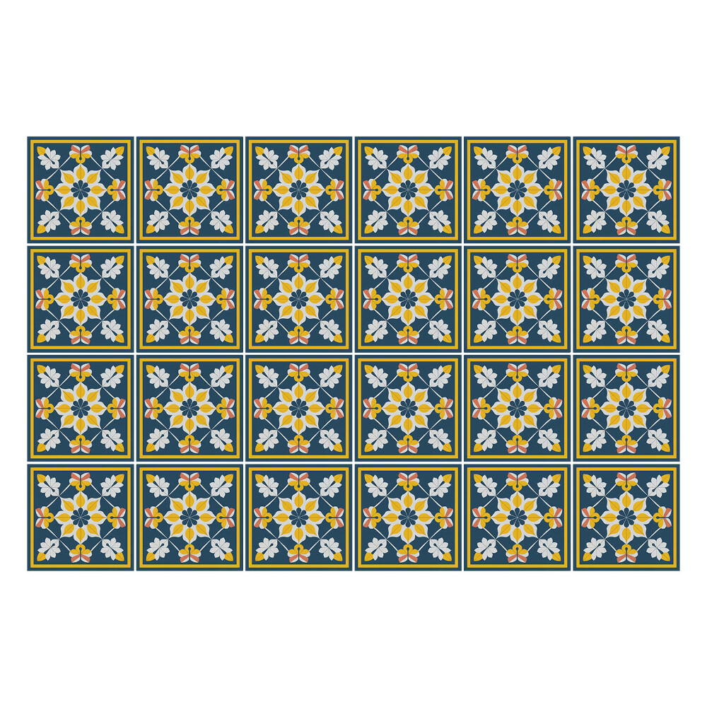 Fali csempe matrica Virágkompozíciók keretekben