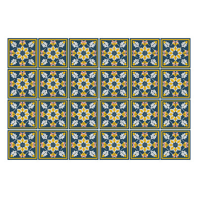 Fali csempe matrica Virágkompozíciók keretekben