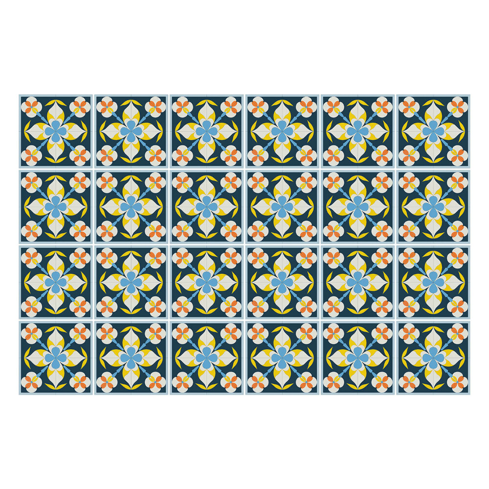 Konyha csempe matrica Retro vintage csempe minta