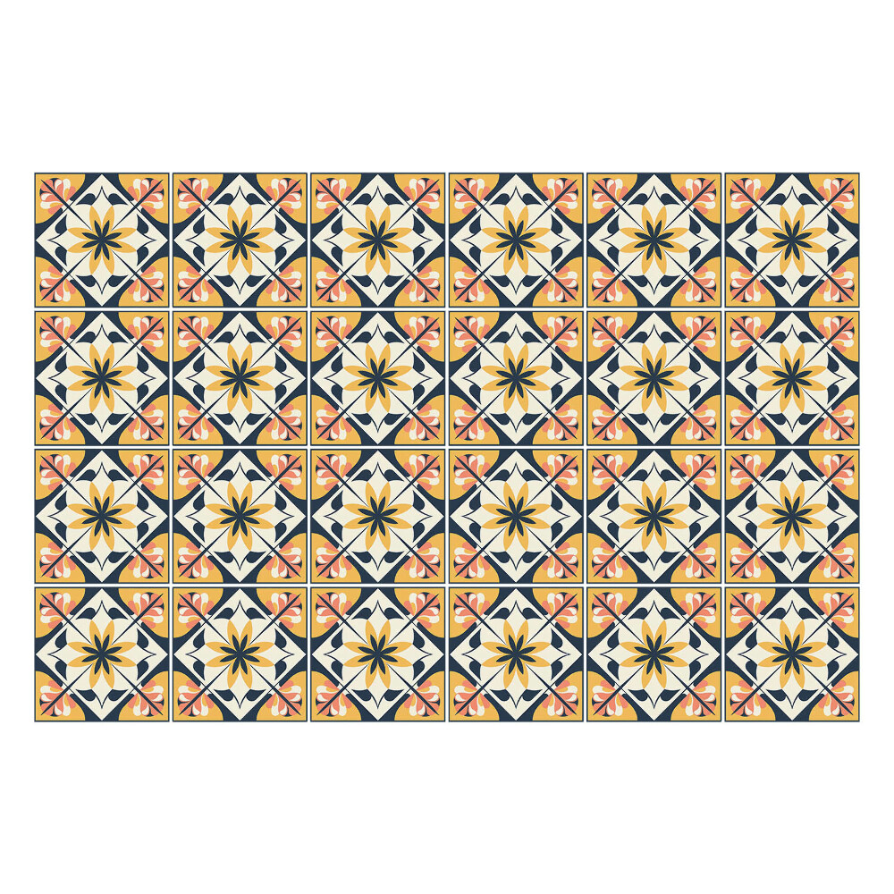 Fali csempe matrica Virágszimmetriák az elrendezésben