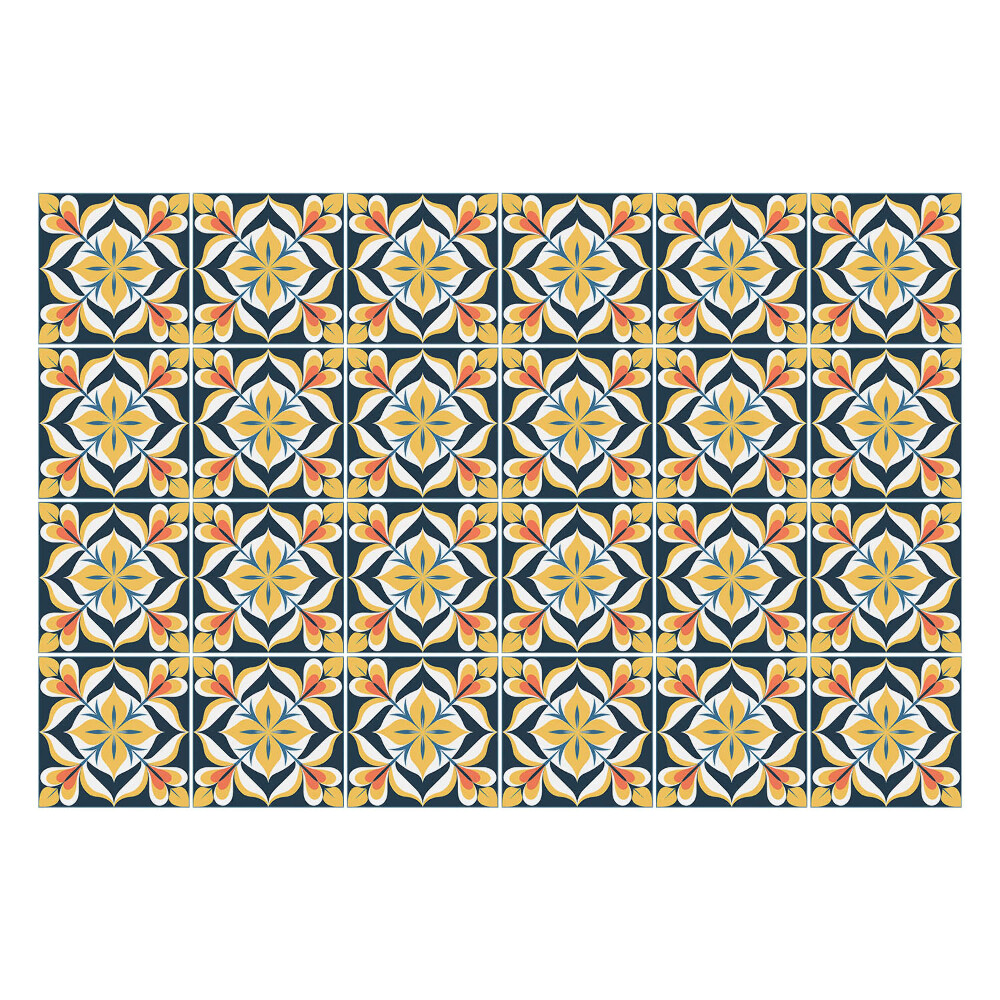 Konyha csempe matrica Virágmotívumok a kompozícióban