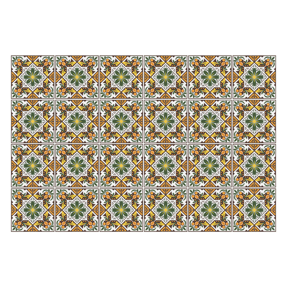 Konyha csempe matrica Gazdagon díszített csempék