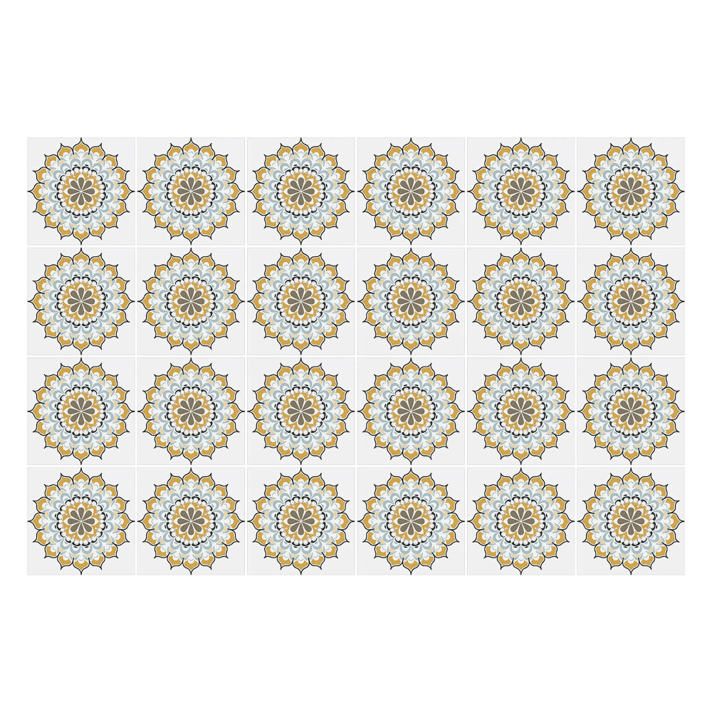 Csempe dekor matrica Virágos mandalák elrendezésben