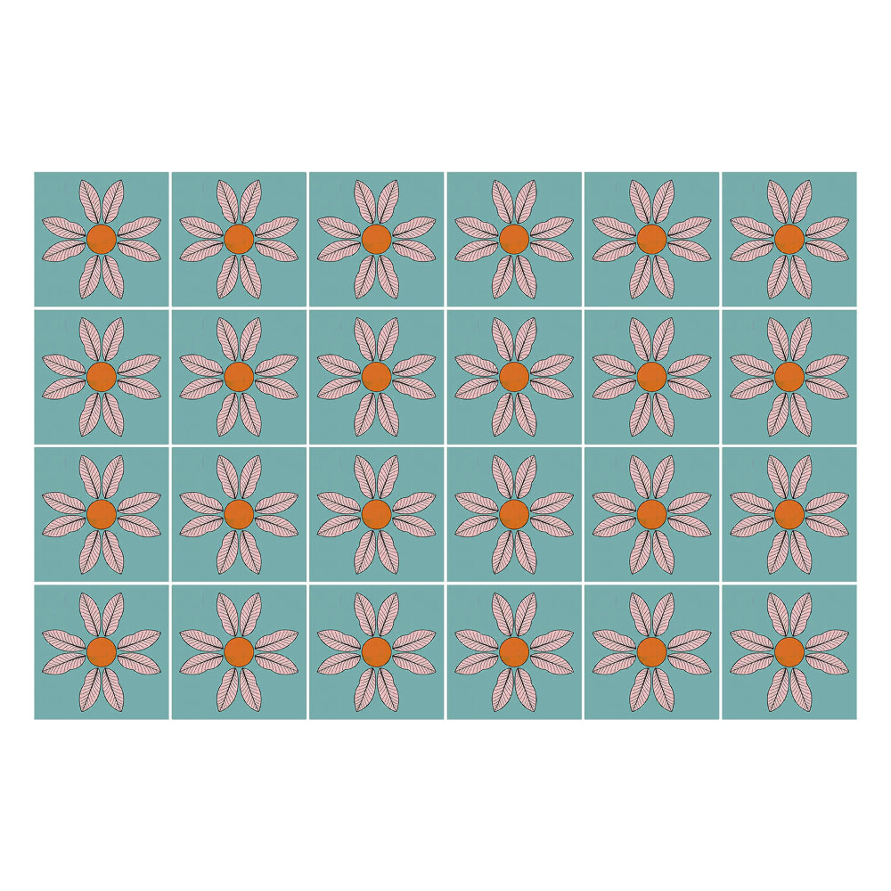 Konyha csempe matrica Virágmotívumok a kompozícióban